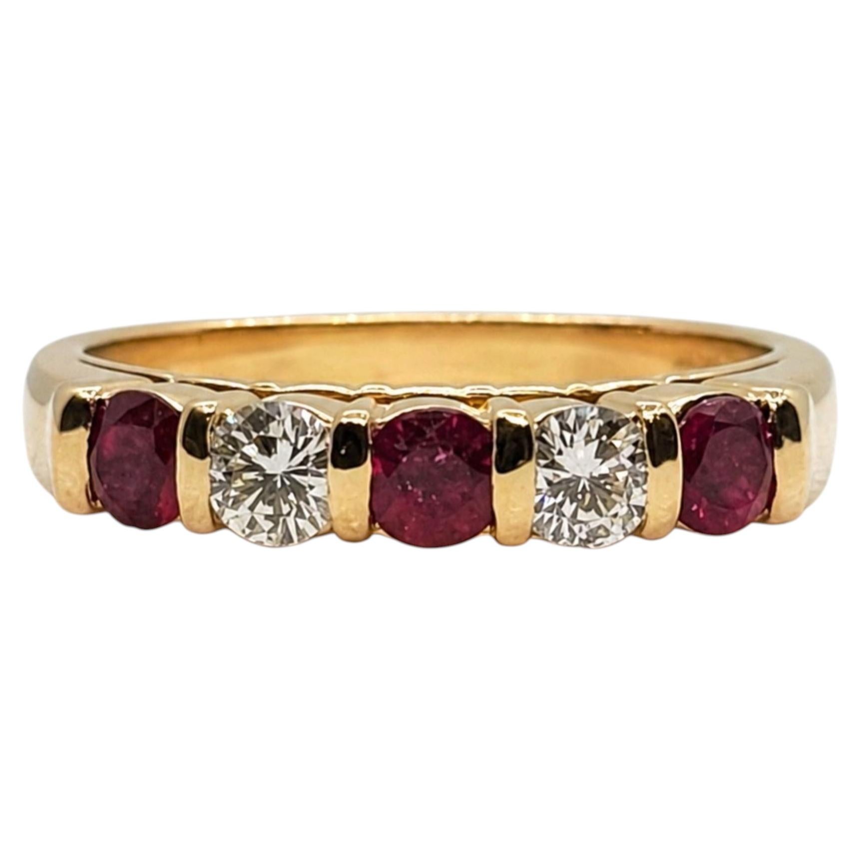 14kt Gold Ruby Diamond Ring, Appx. .30cttw Diamonds, .65cttw Rubies, 8 sz, 5.01g