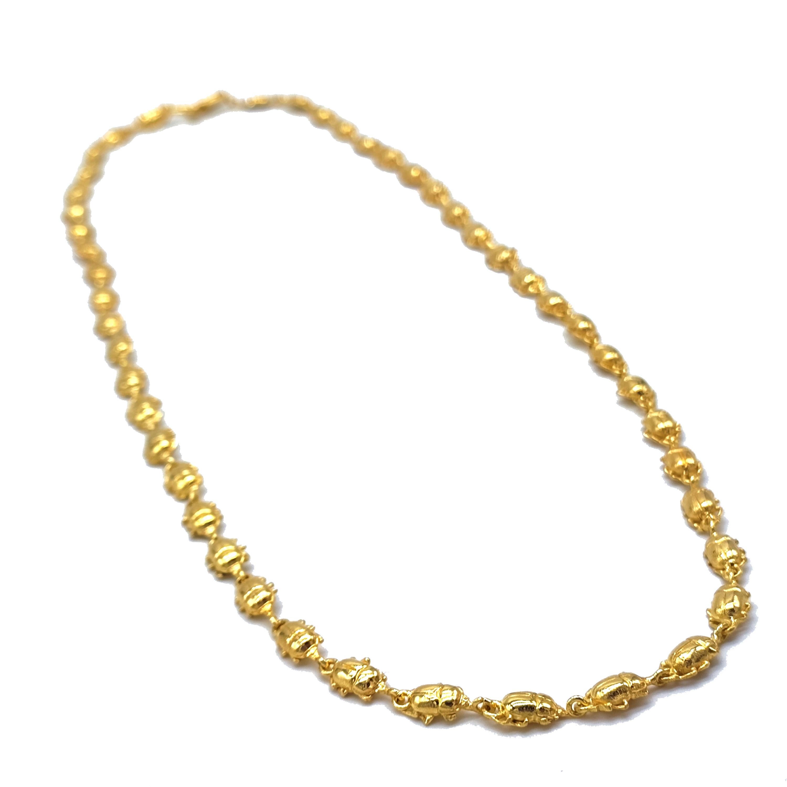 14kt Gold Skarabäus Kette Halskette (Künstler*in) im Angebot