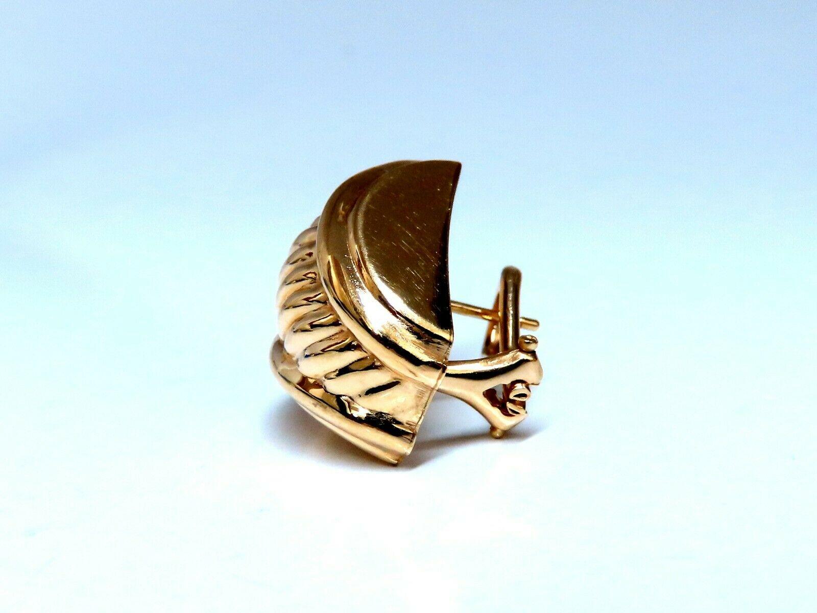 Clips d'oreilles en or 14 carats avec cadre en forme de rangée de lanières Unisexe en vente