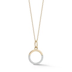 14 Karat Gold Small Half Moon Pendant with Diamonds