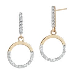 14kt Gold Small Halfmoon Drop Earring