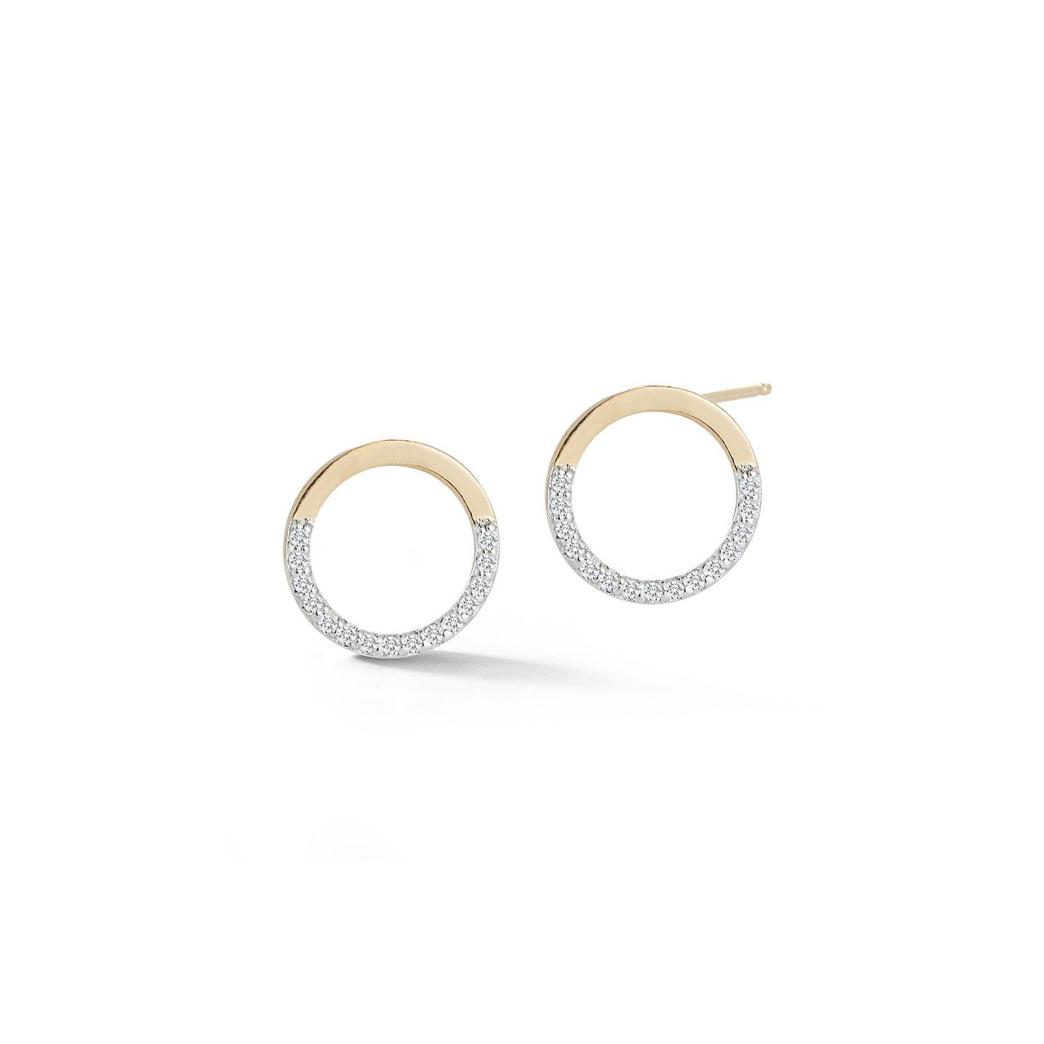 Modern 14kt Gold Small Halfmoon Hoops For Sale