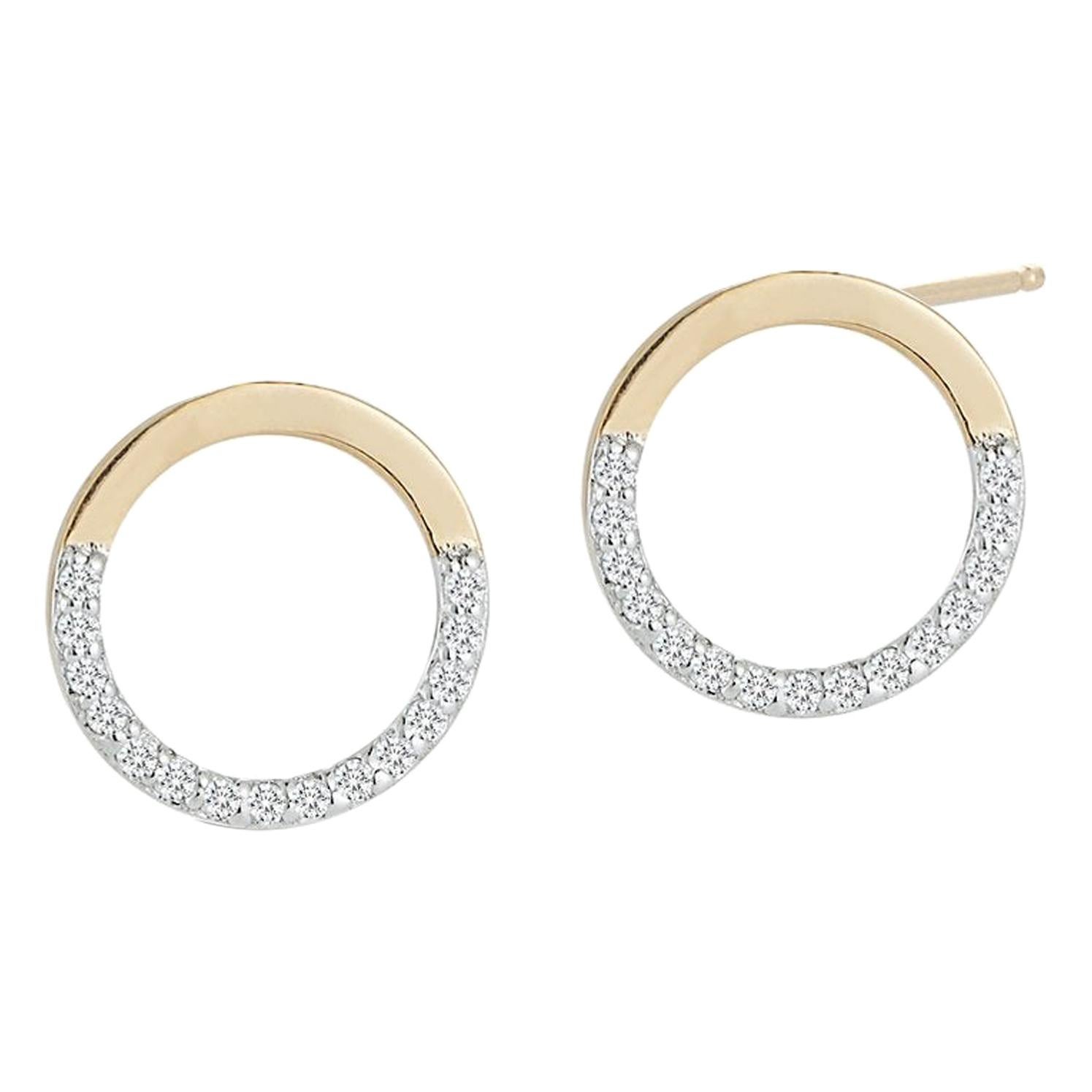 14kt Gold Small Halfmoon Hoops For Sale