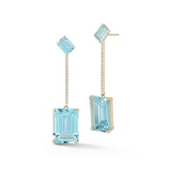 14 Karat Gold Something Blue Earrings
