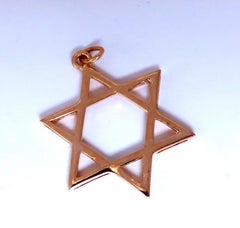 14 Karat Gold Star of David Charm Pendant