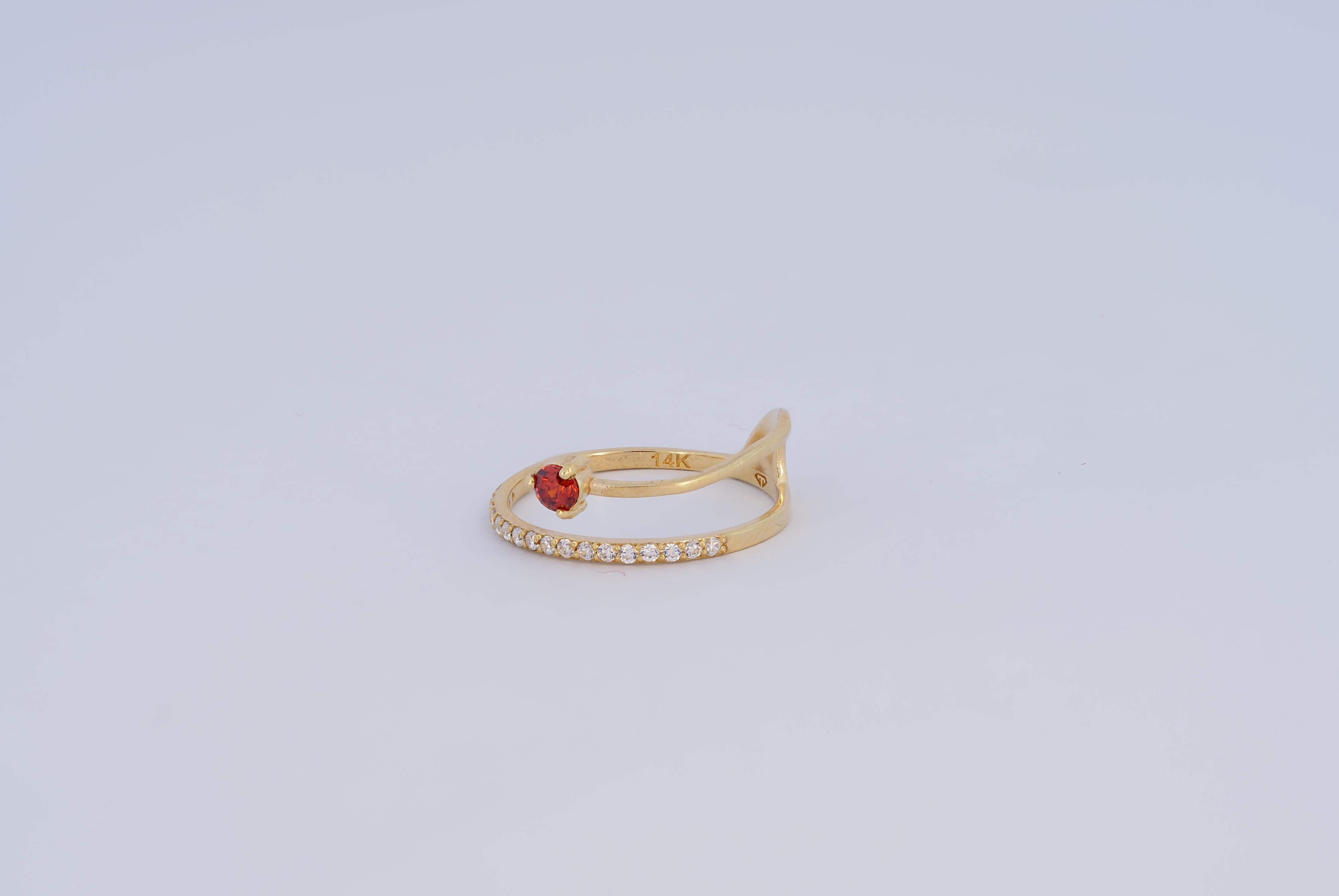 En venta: Anillo de Compromiso Remolino de Oro de 14 Kt  10