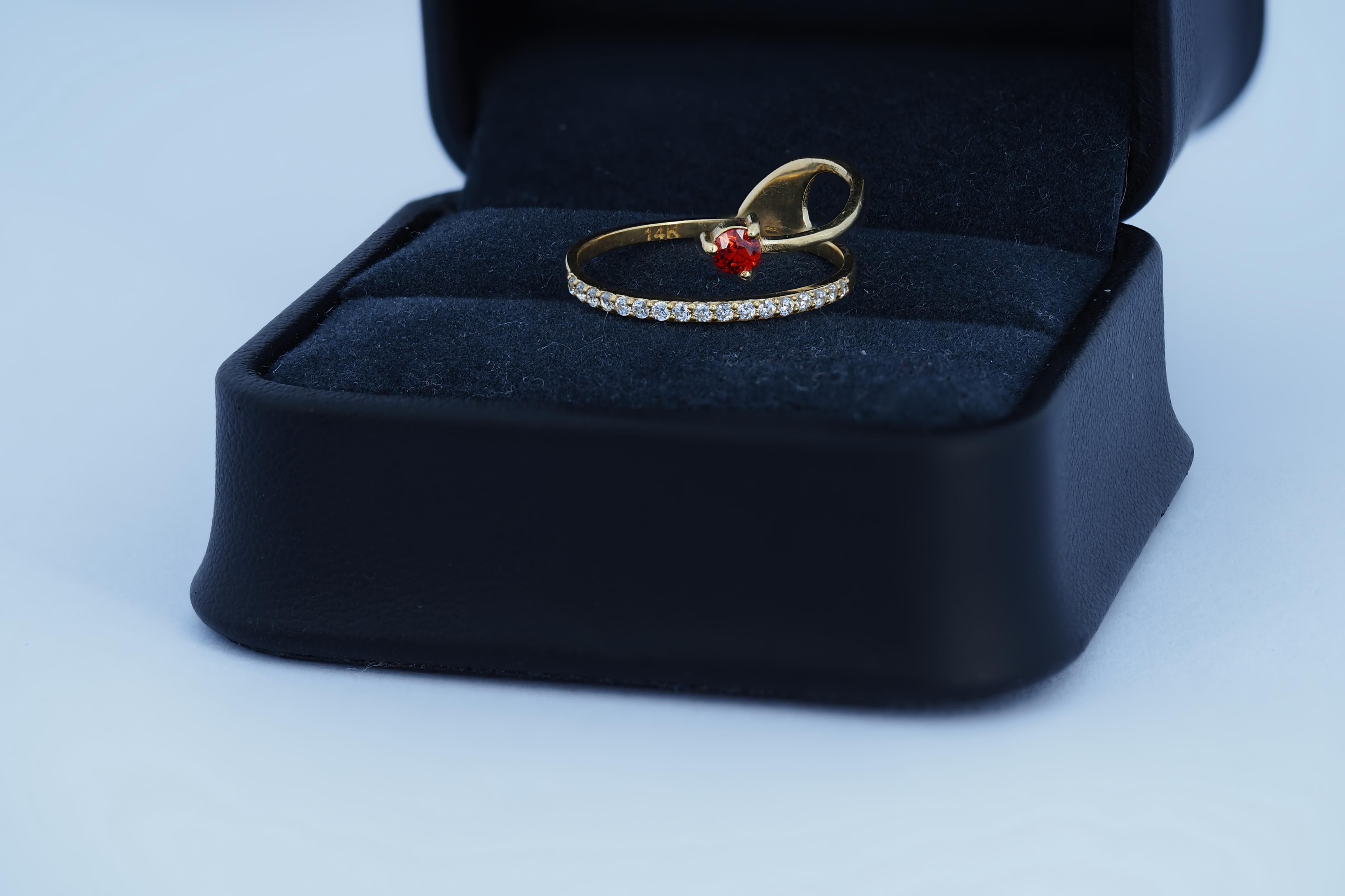 For Sale:  14Kt Gold Swirl Engagement Ring. 2