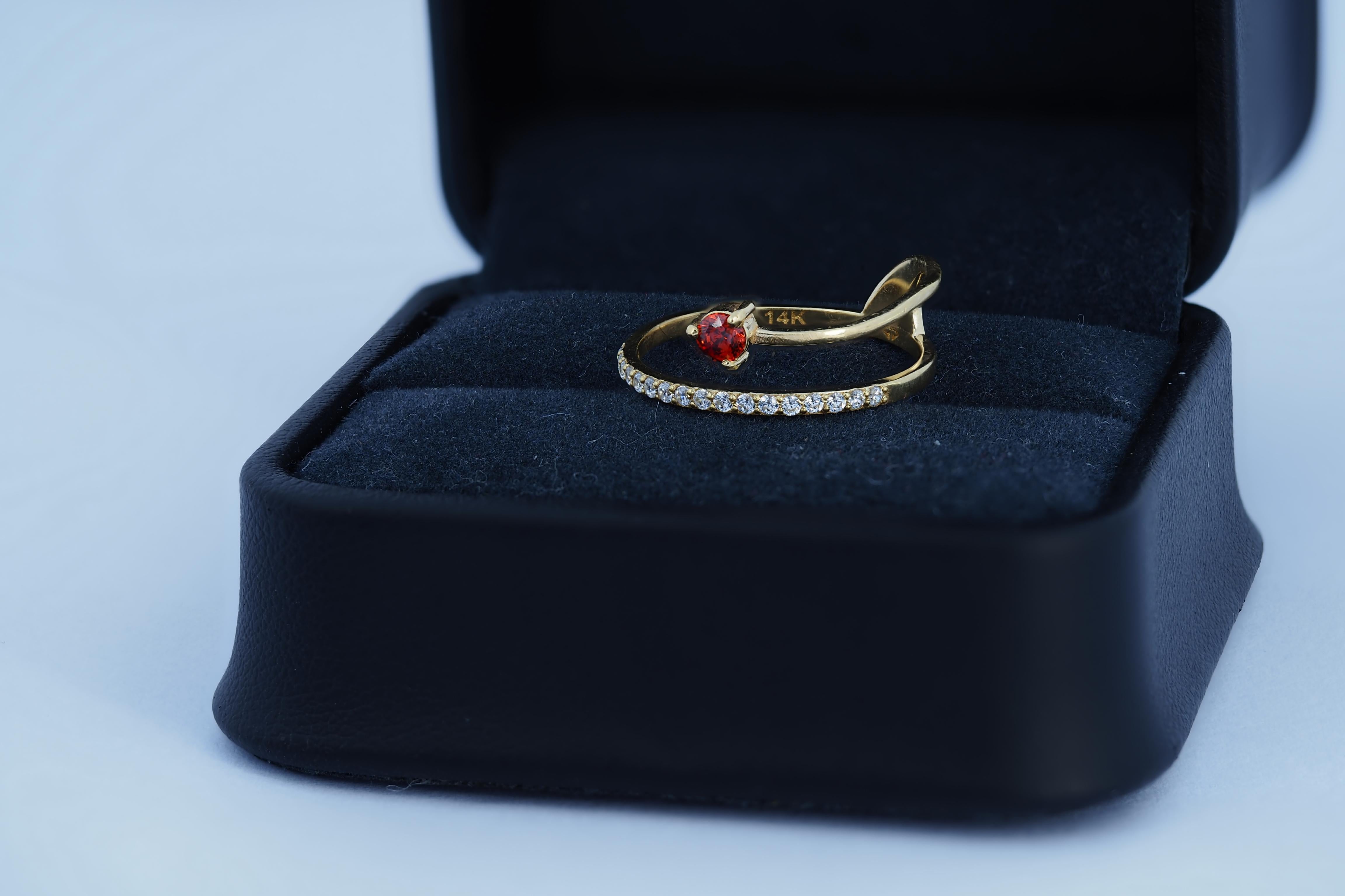 En venta: Anillo de Compromiso Remolino de Oro de 14 Kt  2