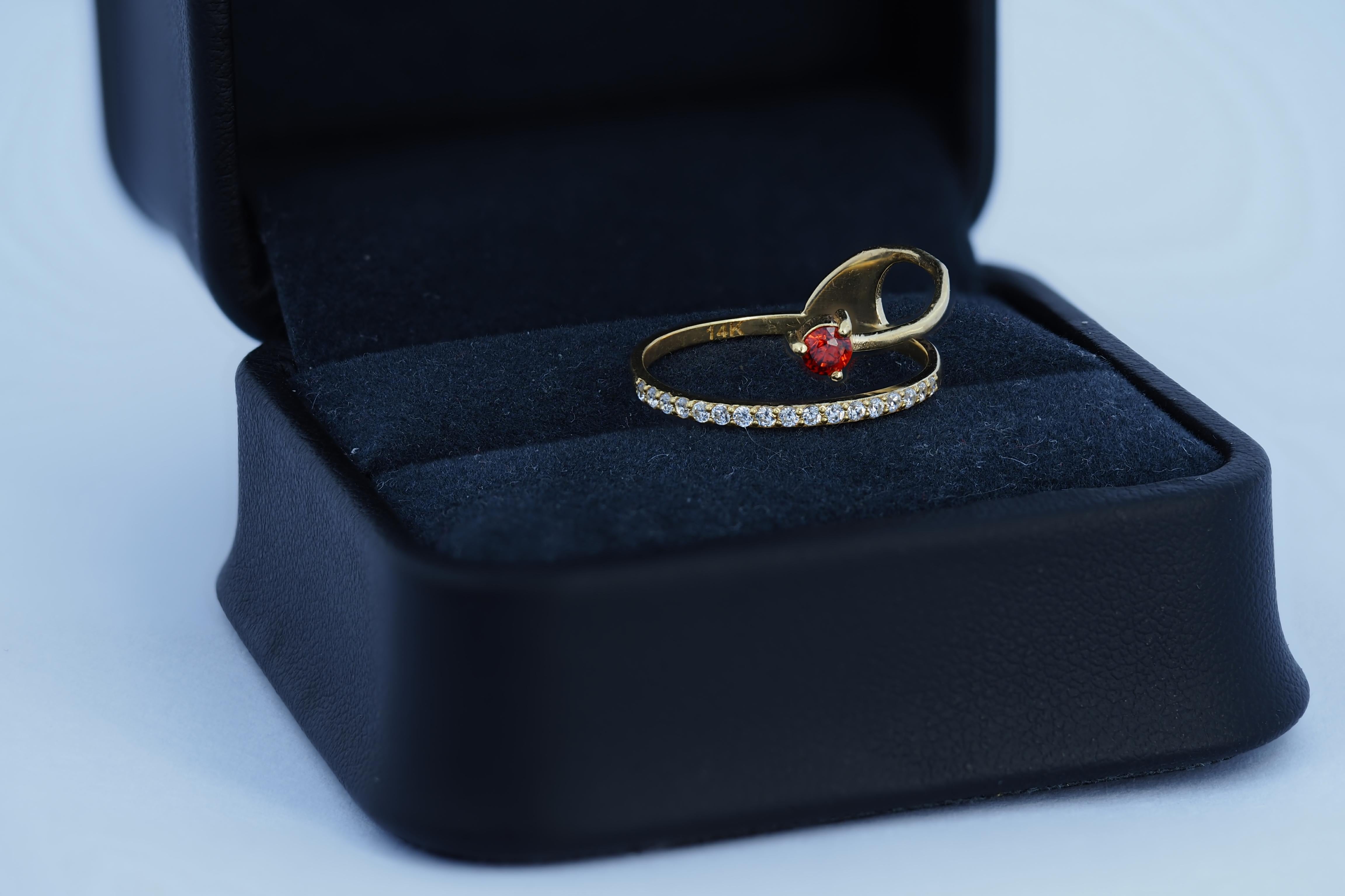 En venta: Anillo de Compromiso Remolino de Oro de 14 Kt  4