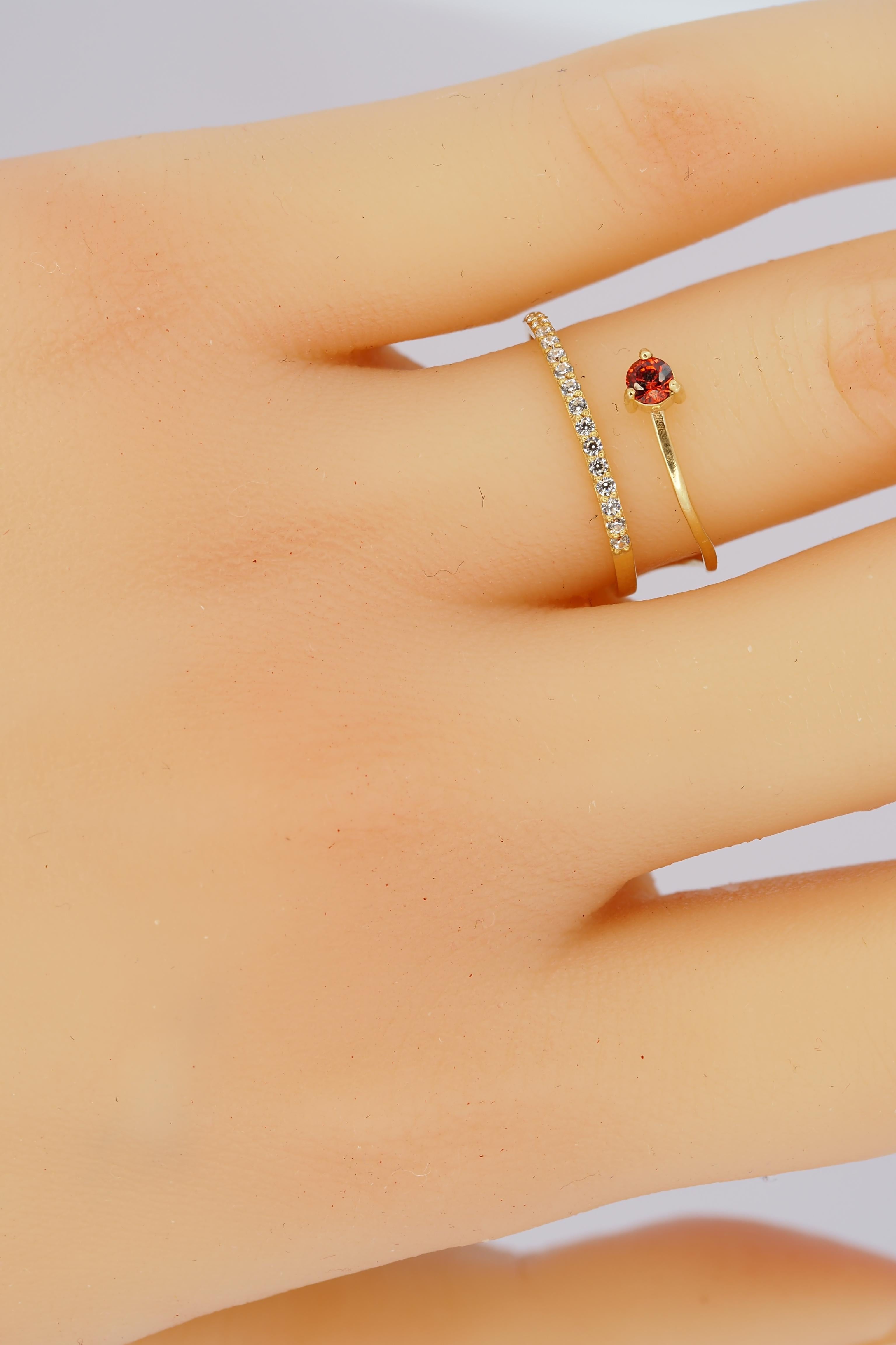 En venta: Anillo de Compromiso Remolino de Oro de 14 Kt  6