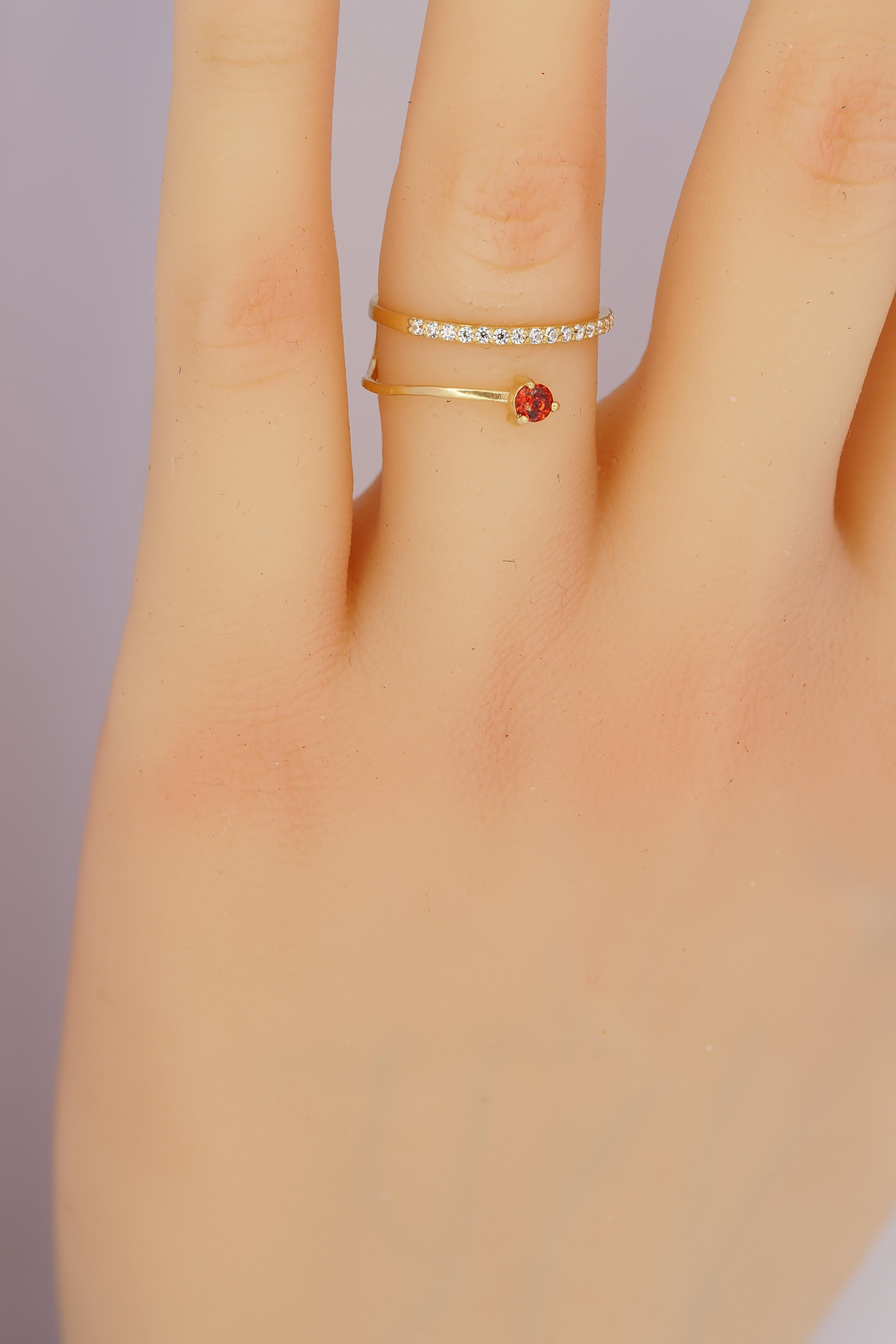 En venta: Anillo de Compromiso Remolino de Oro de 14 Kt  7