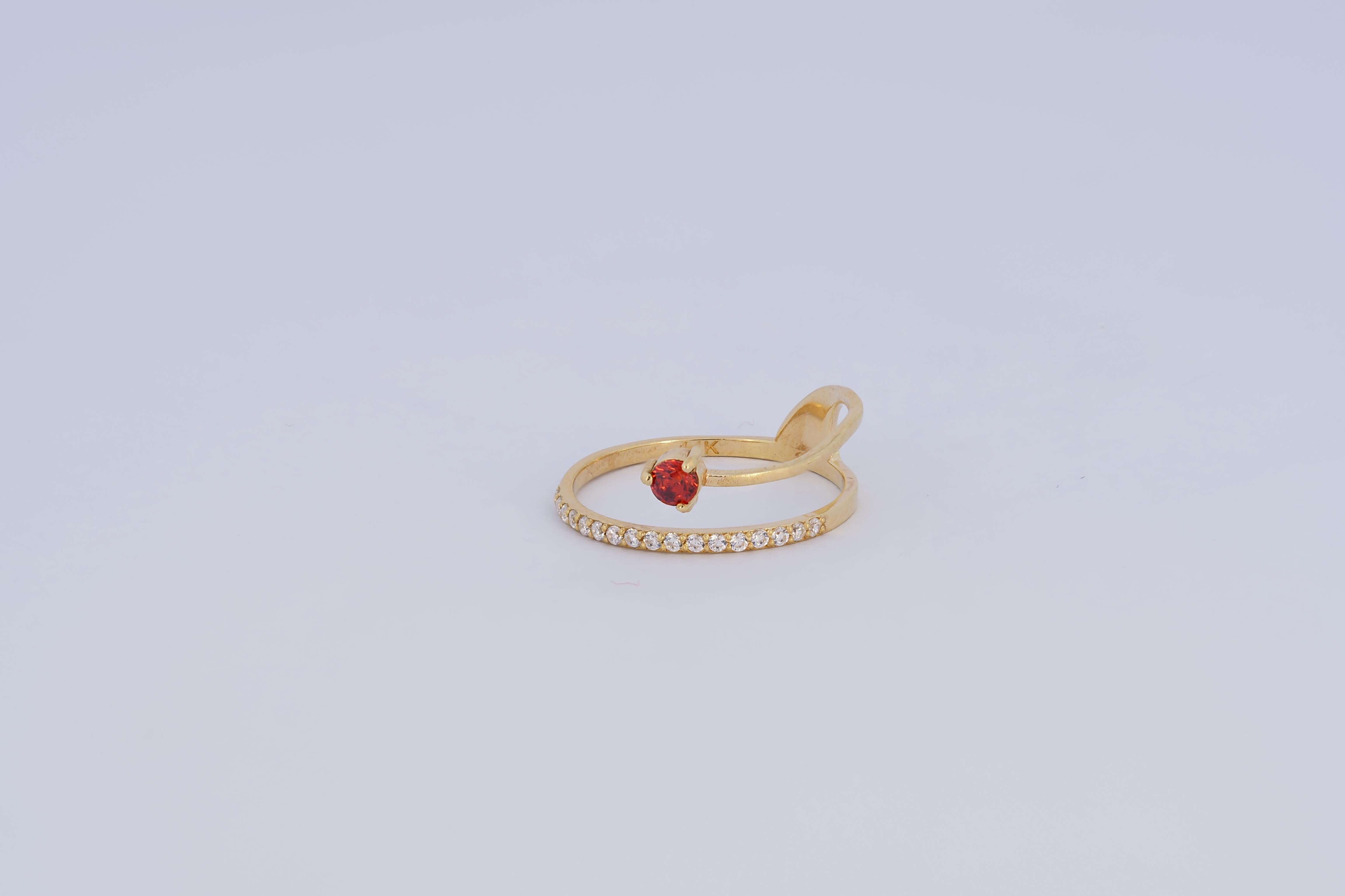 14Kt Gold Swirl Engagement Ring For Sale 2