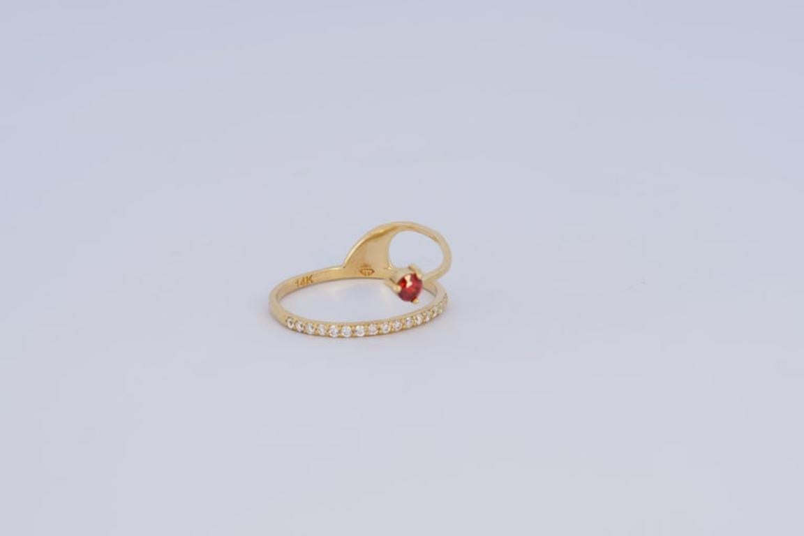 14kt Gold Swirl Engagement Ring 9