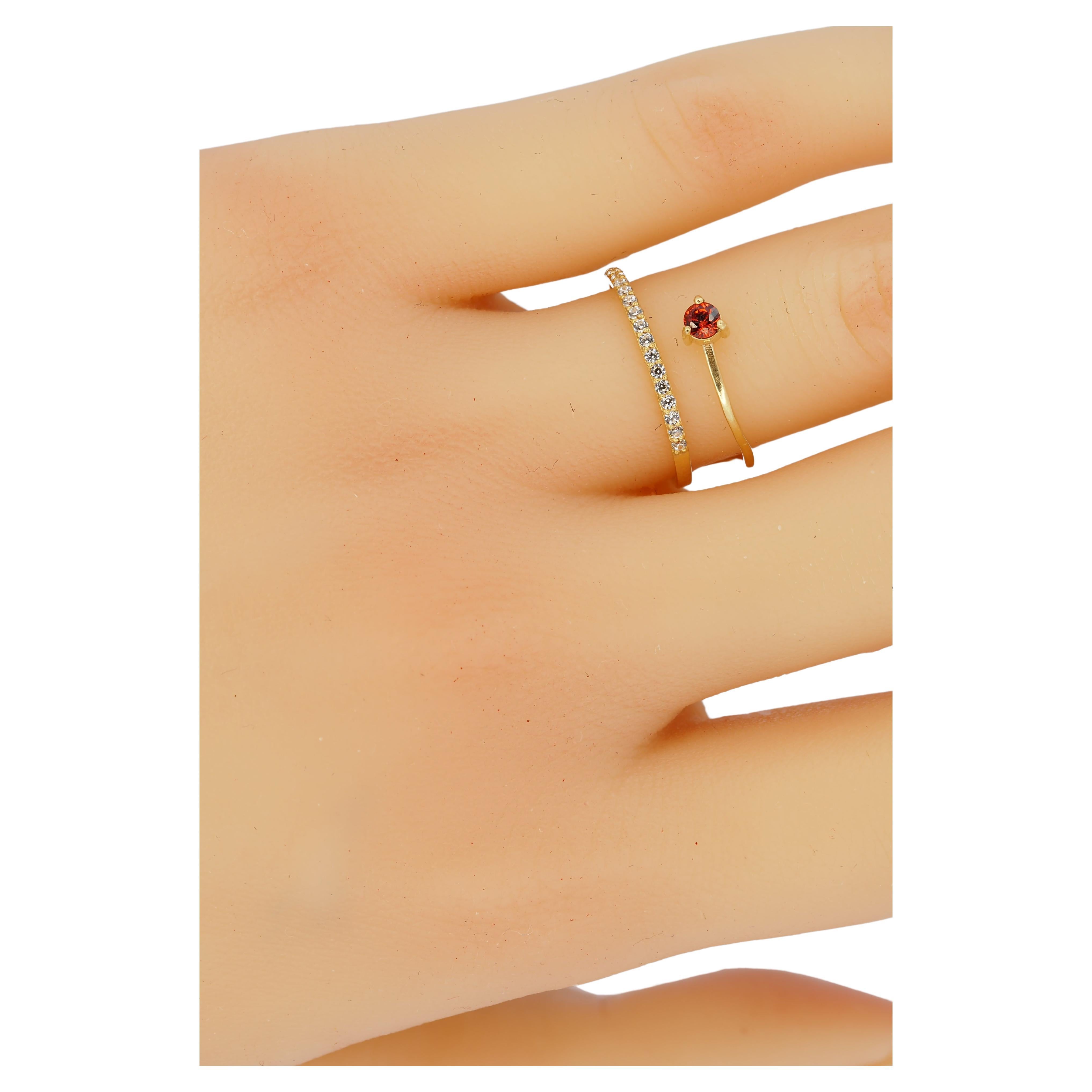 14Kt Gold Swirl Engagement Ring For Sale