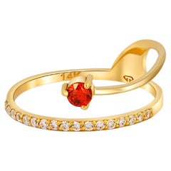 14Kt Gold Swirl Engagement Ring.