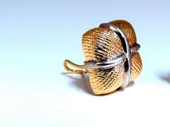 14 Karat Gold Textured Clip Earrings and Omega