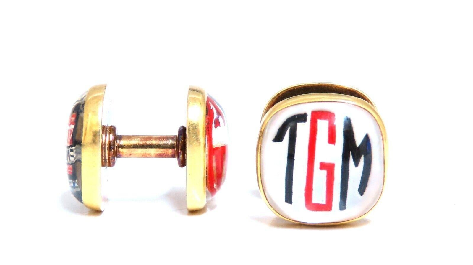Memorabilia TGM Steel Republic cufflinks

14kt yellow gold

10.5 grams

13 x 15mm