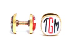 14kt Gold TGM Republic Manschettenknöpfe aus Stahl und Gold