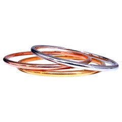14kt gold tri color bangles 4mm 3 inch diameter 12455