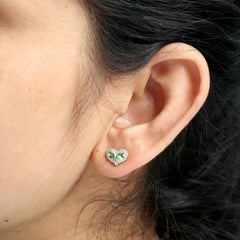 14KT Gold Tsavorite Garnet and Diamond Studs by Artisan NYC