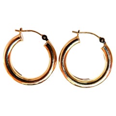 14Kt Gold Tubular Hoop Earrings Classic