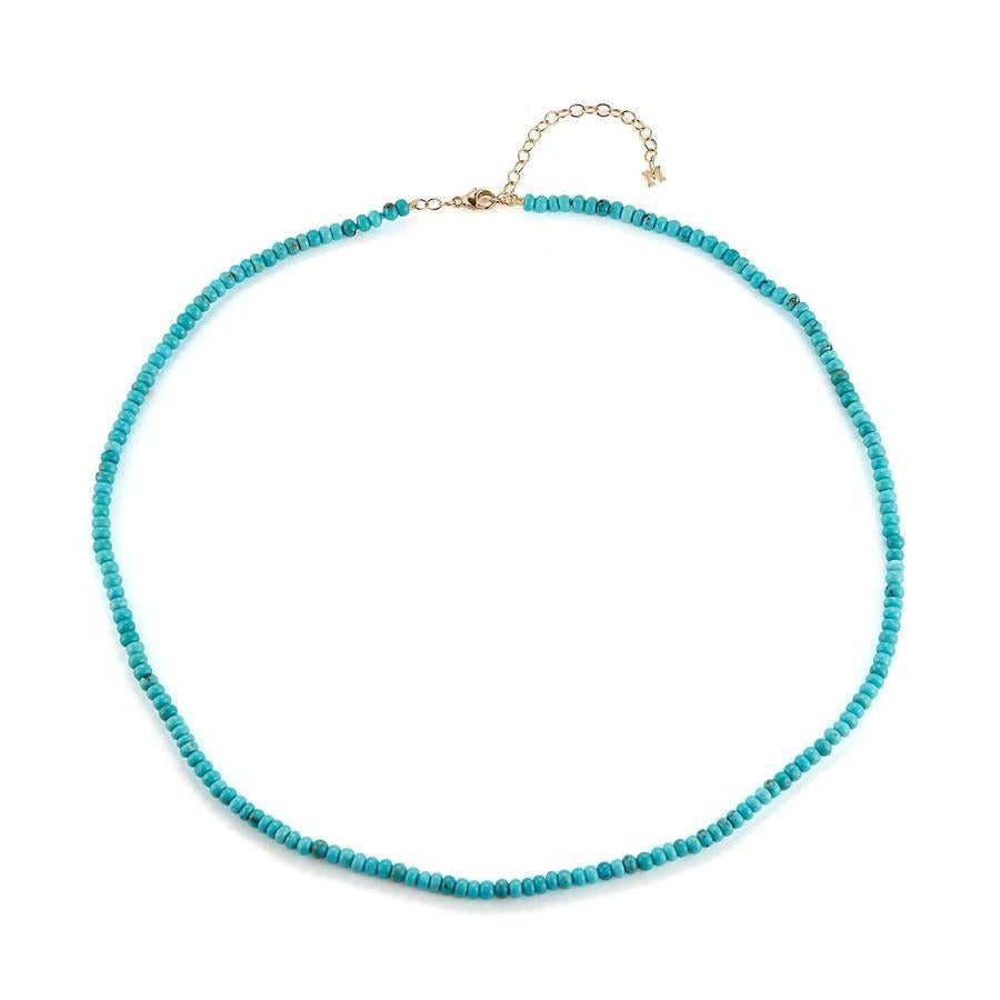 Beautifully made in New York with 14k yellow gold and vibrant turquoise.  This is the perfect way to spice up a summer sandal or your favorite pearl of heels. 