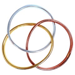 14kt Gold Woven Bracelets Tri-color Gold Threaded*