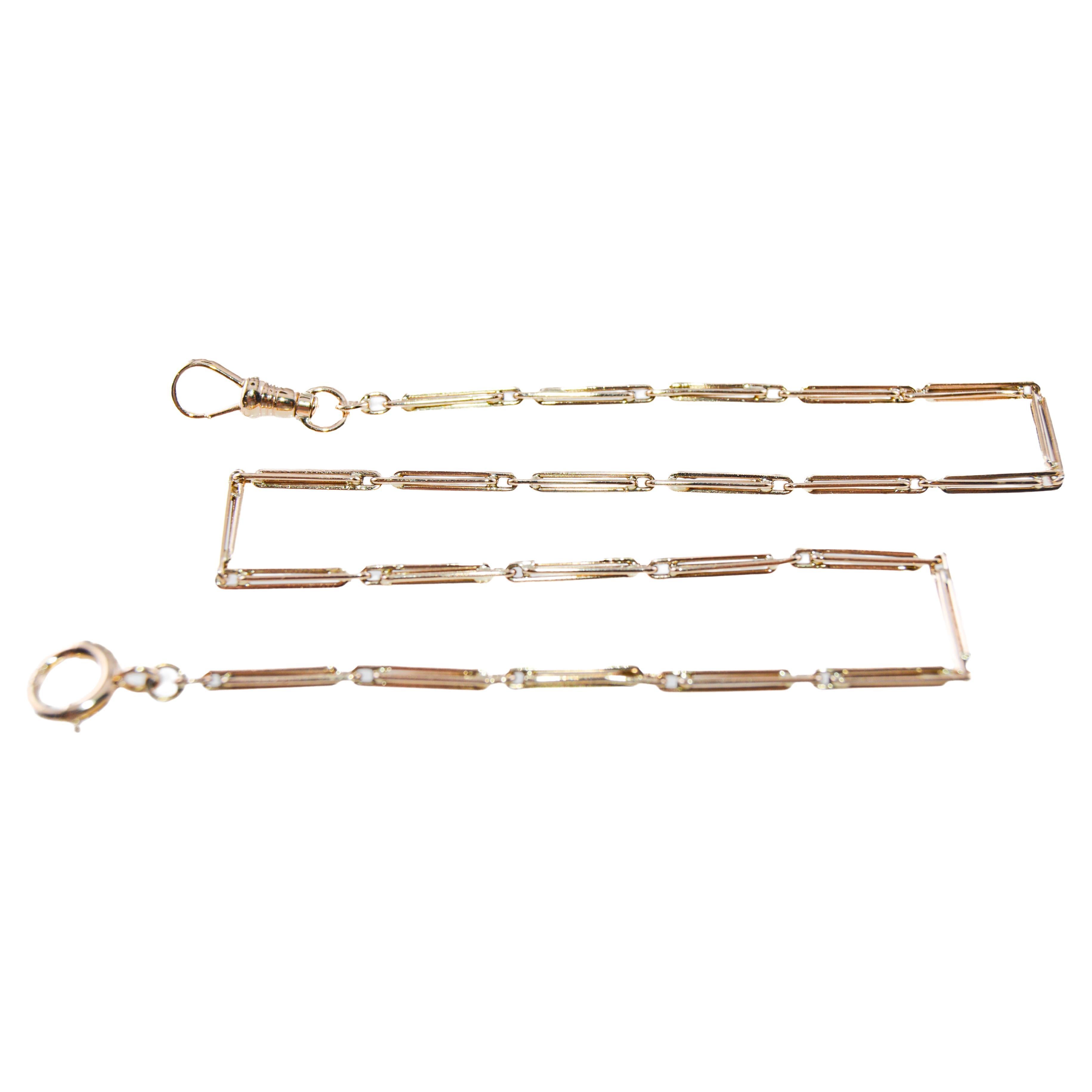 Art Deco 14Kt Yellow Gold Necklace, Bracelet or Pocket Watch Chain 1920's / 30's For Sale