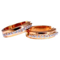 Orecchini a cerchio a leva in oro 14kt con zirconi