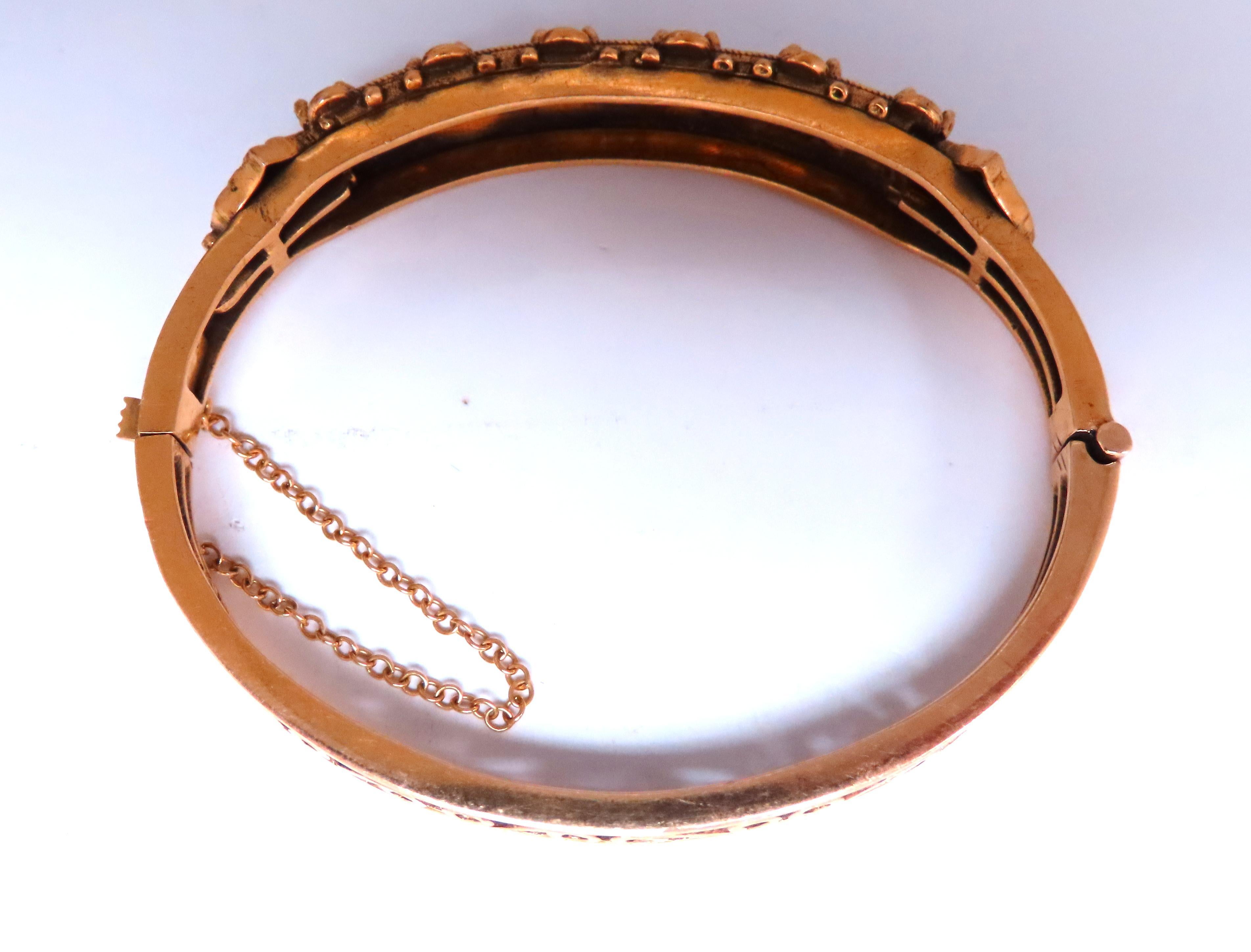 Oval Cut 14kt gypsy vintage bangle opal bracelet 12460