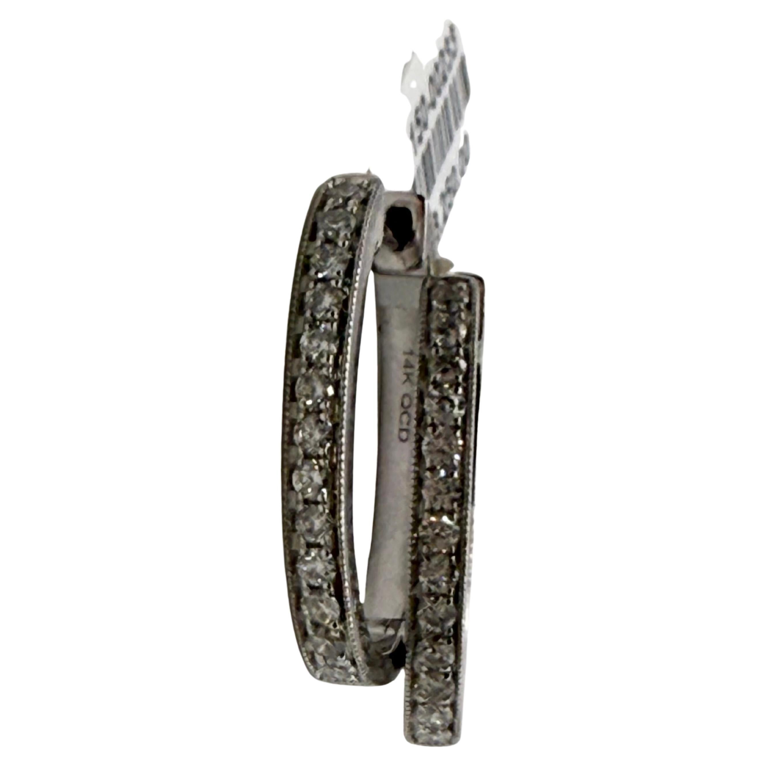 Pendientes de aro de diamantes 14KT 0,46ct en venta