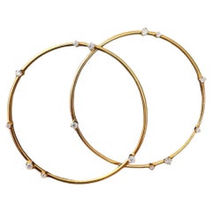 14kt  Hoop diamond earrings