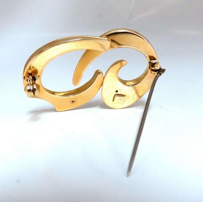 Women's or Men's 14 Karat Iconic Emblem Gold Pin For Sale