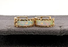14kt Inlaid Opal Huggie Earrings