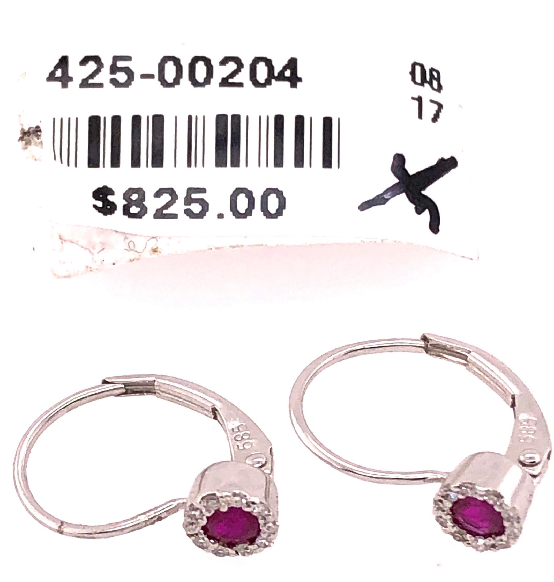 14 Karat Lever Back Pink Topaz with Diamond Earrings For Sale 2