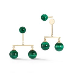 14kt Malachite Balance Mobile Earrings