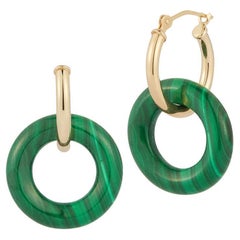 14kt Malachite Donut Hoops