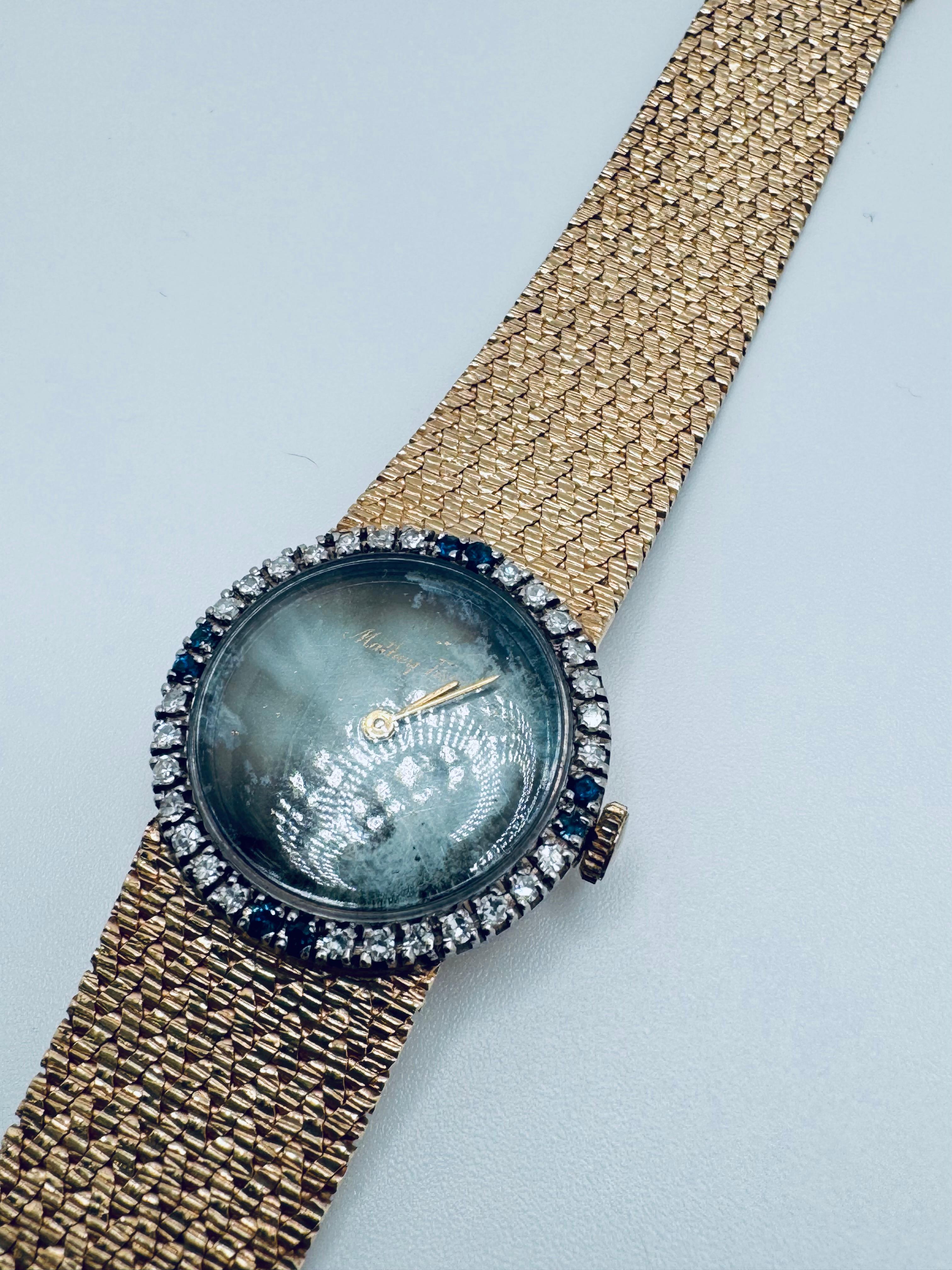 14KT Mattey Tissot Lids Watch In Good Condition For Sale In Palm Desert, CA