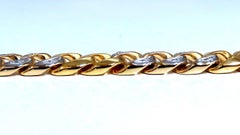 14kt Mens Classic Figaro Bracelet .22ct diamonds