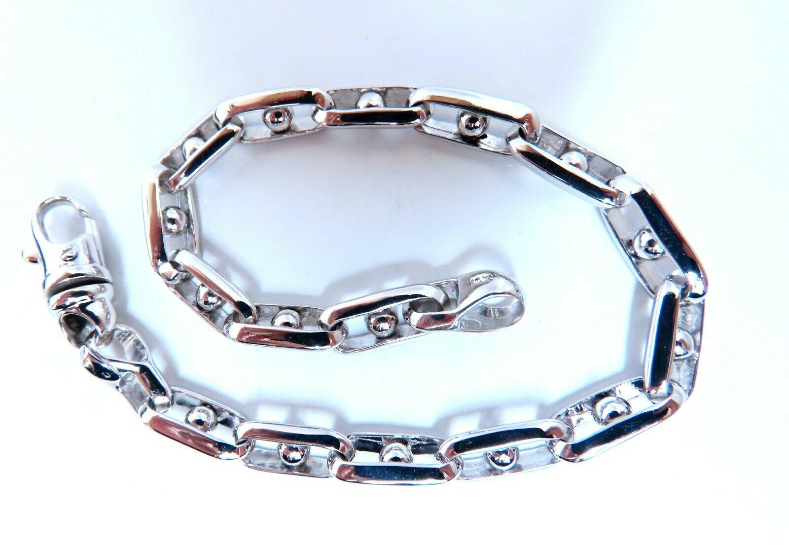 Bracelet à maillons en chaîne Masculine Prime à boules roulantes de 14 carats pour hommes en vente 1