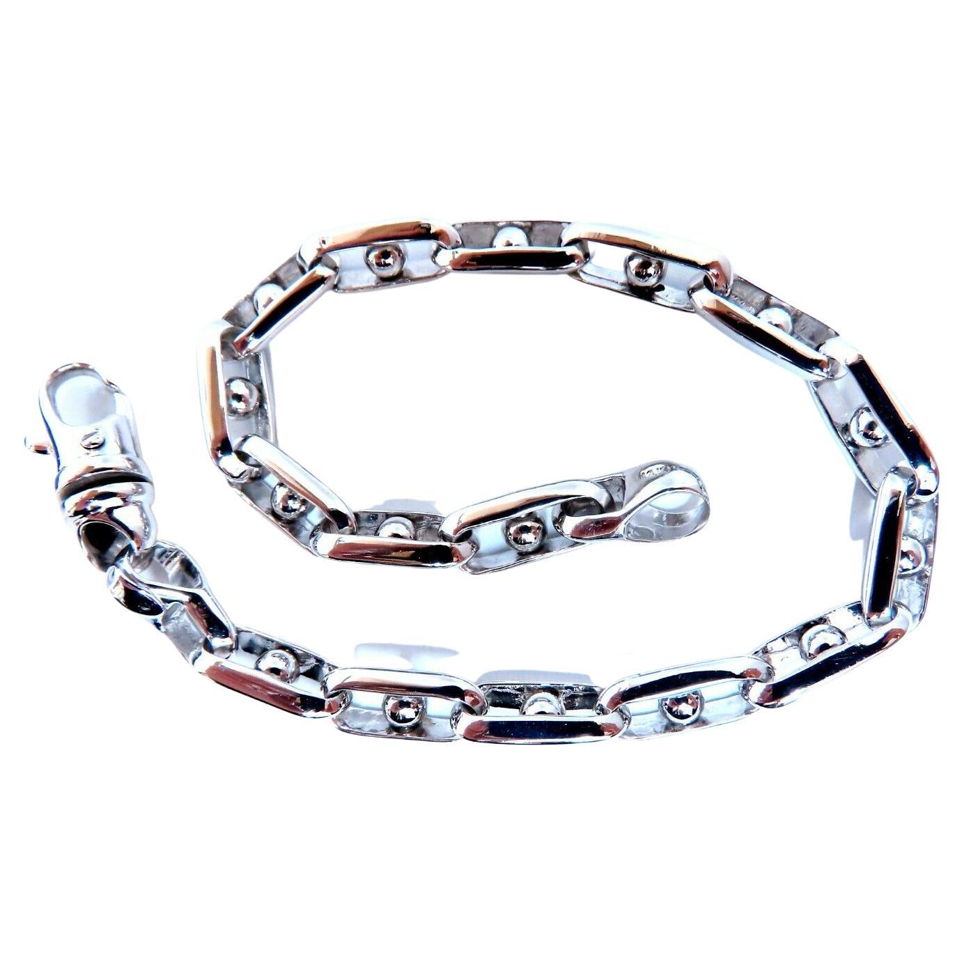 Bracelet à maillons en chaîne Masculine Prime à boules roulantes de 14 carats pour hommes en vente