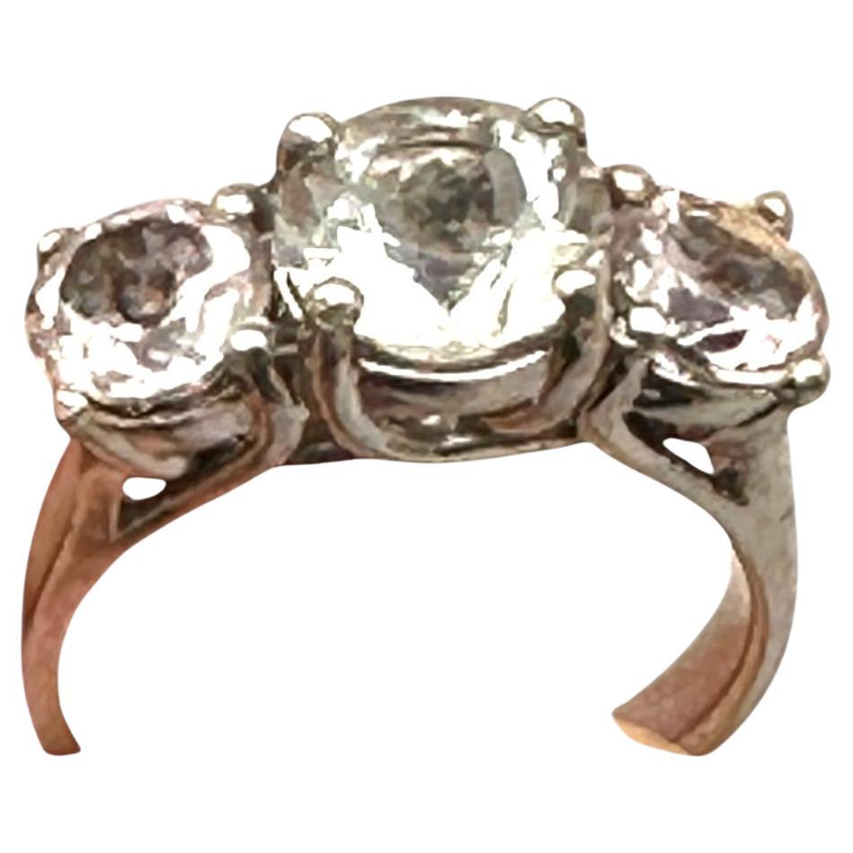 Anillo de 3 piedras preciosas de Morganita y Prasiolita de 14 quilates y 3,75 quilates de peso total ￼