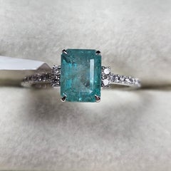 14kt. Natural 1.62ct. Emerald Ring with Natural 0.24ct. Accent Diamonds