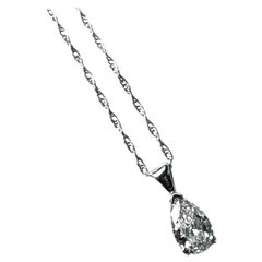 14Kt. Natural .93 carat Pear Diamond Certified VS1-H Pendant 
Chain