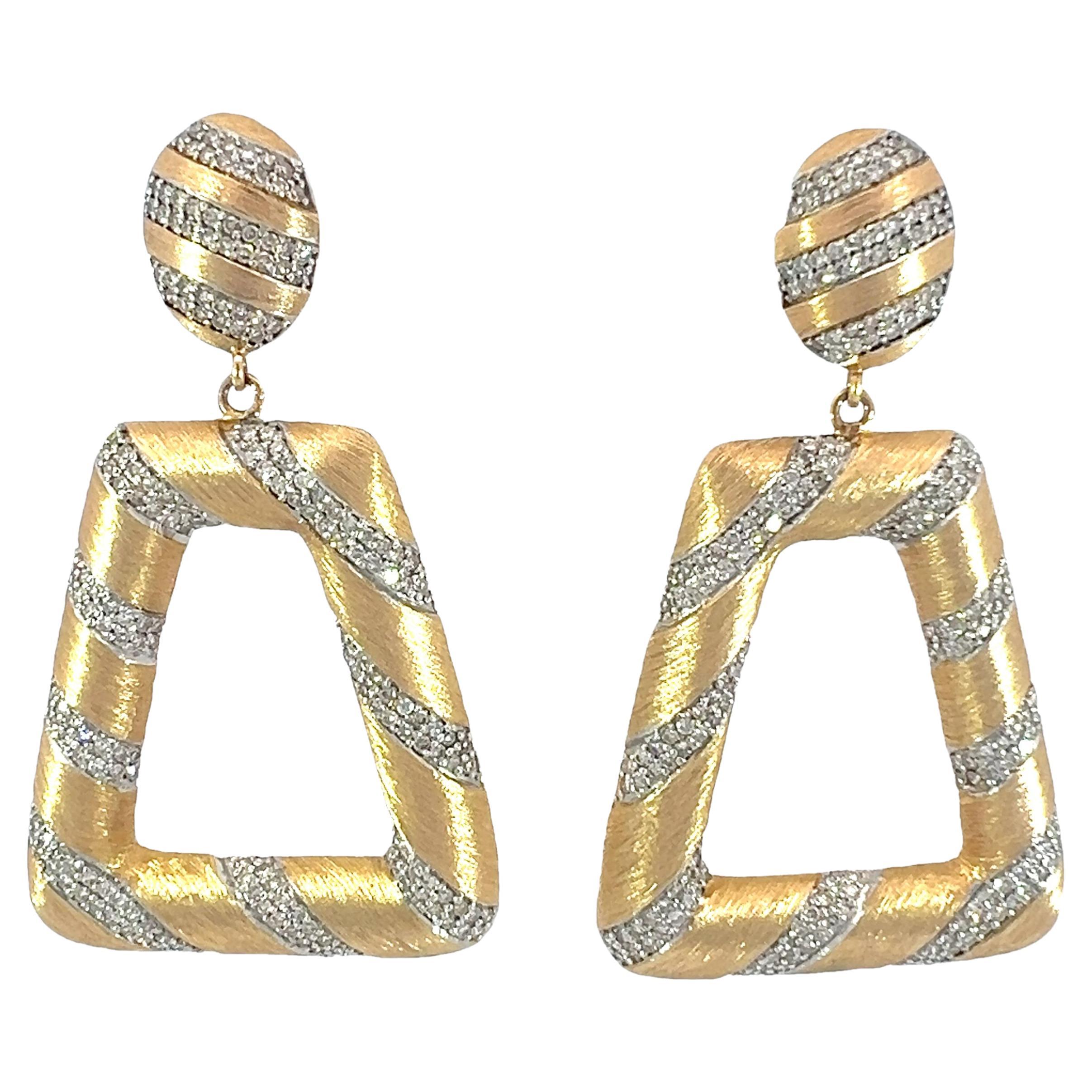 Pendientes de diamantes naturales de 14Kt
