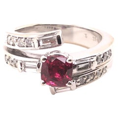 14kt Natural Red Spinel and Diamond Ring