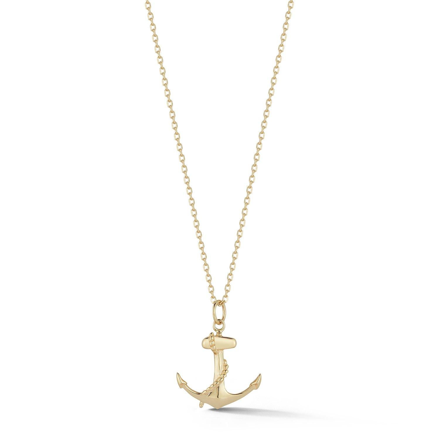 Beautifully made in New York City of solid gold, this nautical anchor is the perfect if I dare say must have men's necklace. Mateo is truly an island boy. This piece pays homage to the pristine Jamaica's beaches and the Caribbean Sea. 