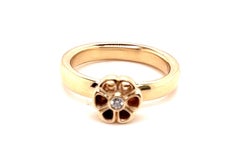 Bague fleur de Pandora 14 carats avec diamant au centre