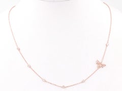 14KT Pink Gold Butterfly Necklace with 0.36ct Diamonds