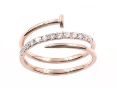 14KT Pink Gold Spiral Diamond Ring – Modern Wrap Design – 0.33 CT
